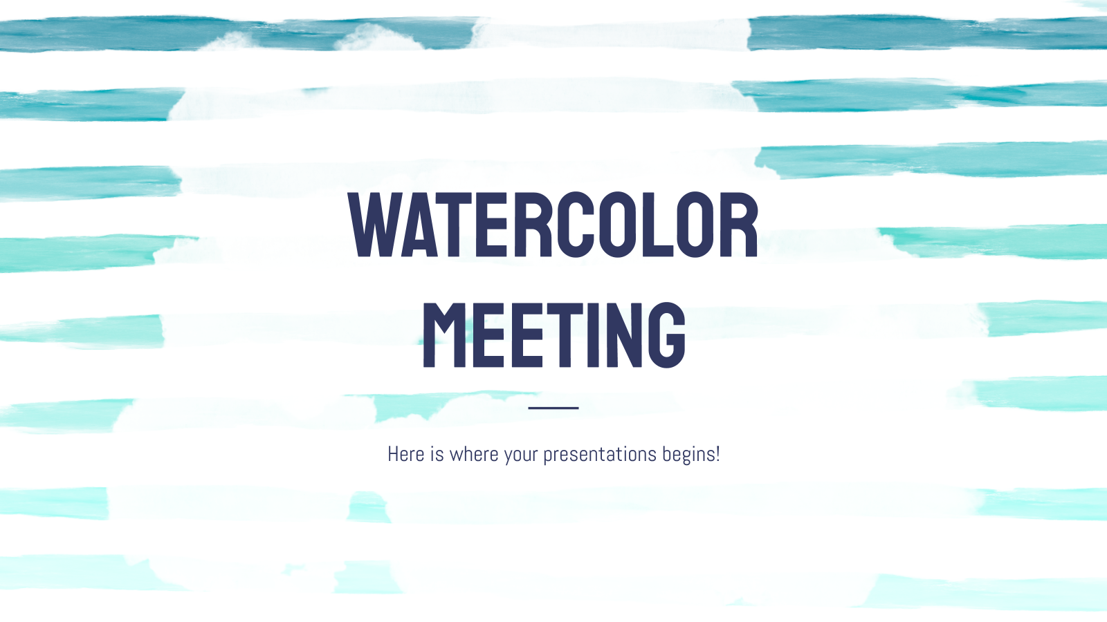 水彩画会议和PowerPoint模板